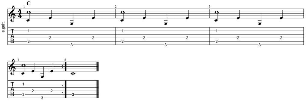 Travis Picking in C learn fingerpicking