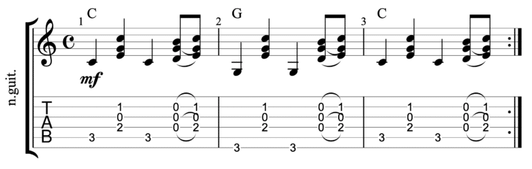 three finger pluck - with hammer-ons